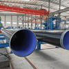 Close-up of epoxy coating cross-section on steel pipe - uniform film thickness and strong adhesion to substrate