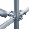 Close-up of Ringlock rosette connection ring - 8-hole cast steel disk for multi-directional ledger attachment