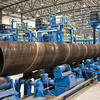 SSAW steel pipe end facing and beveling - precision machined ends after continuous spiral welding