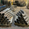 Steel bend size chart - OD 1/2" to 48", wall thickness Sch 10 to 160, and centerline radius options